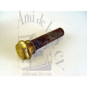 Bouchon de vidange de réservoir avec filtre Traction 11 et 15cv avant Juillet 1952 (malle plate) attention corrosion superficielle non visible sur la photo nous les recevons ainsi...