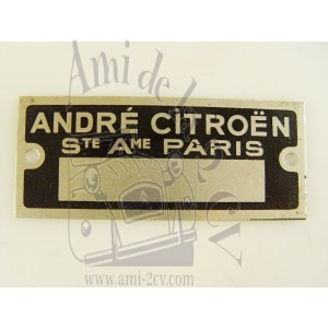 Plaque constructeur Traction 11CV Livraison gratuite en France continentale