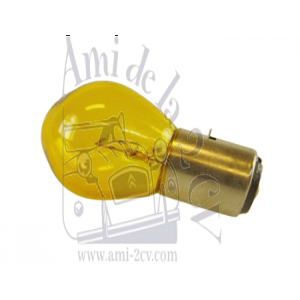 Ampoule  jaune baïonnette 6 volts monofilament 35 Watts 2 ergots