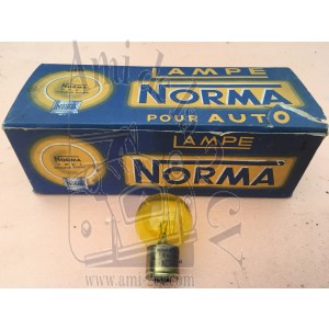 Ampoule  jaune baïonnette 6 volts monofilament 45 Watts 3 ergots Norma origine