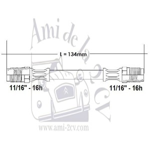 Flexible de frein arrière Traction 11cv Longueur 134 mm