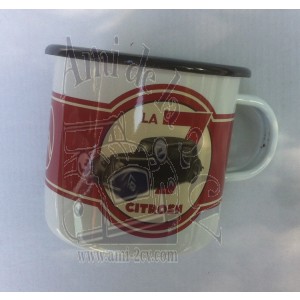 Mug émaillé en tôle Citroën Traction 7cv