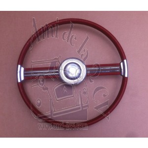 Volant rouge Brevex Traction occasion diamètre 44 cm traces d'usure sur le chrome