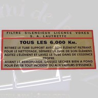 Autocollant filtre à air Vokes Traction 11CV