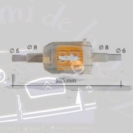 Filtre à essence transparent pour durite en  6 et en 8 mm Traction et autres voitures anciennes de collection